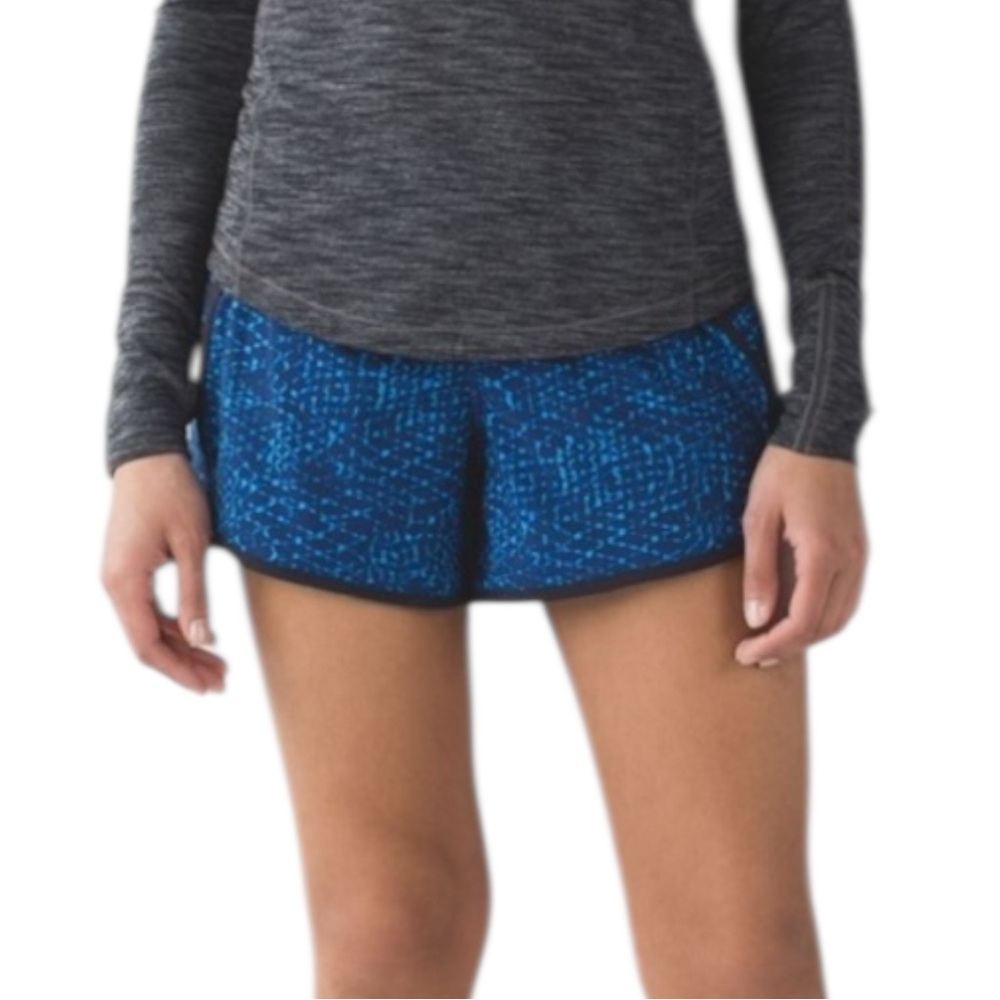 LULULEMON Tracker Short III Samba Snake Kayak Blue Hero Blue / Kayak Blue Size 8